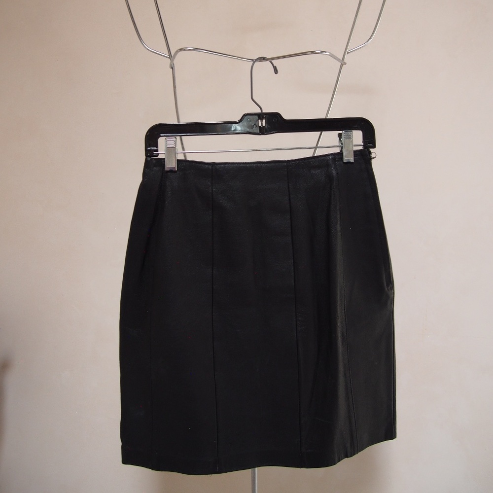 Black leather skirt